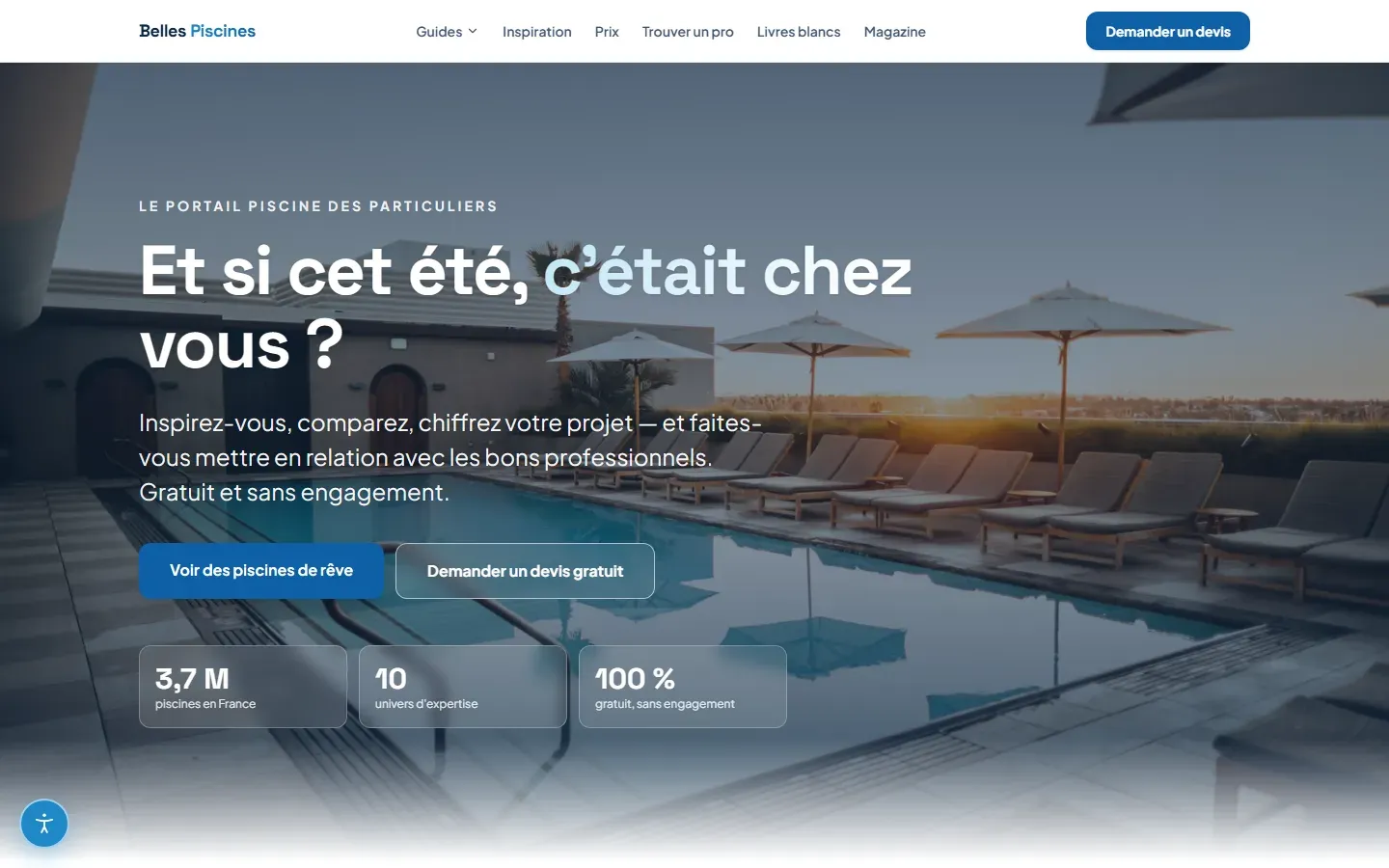Capture du site : Le portail : s’inspirer, comparer, chiffrer son projet