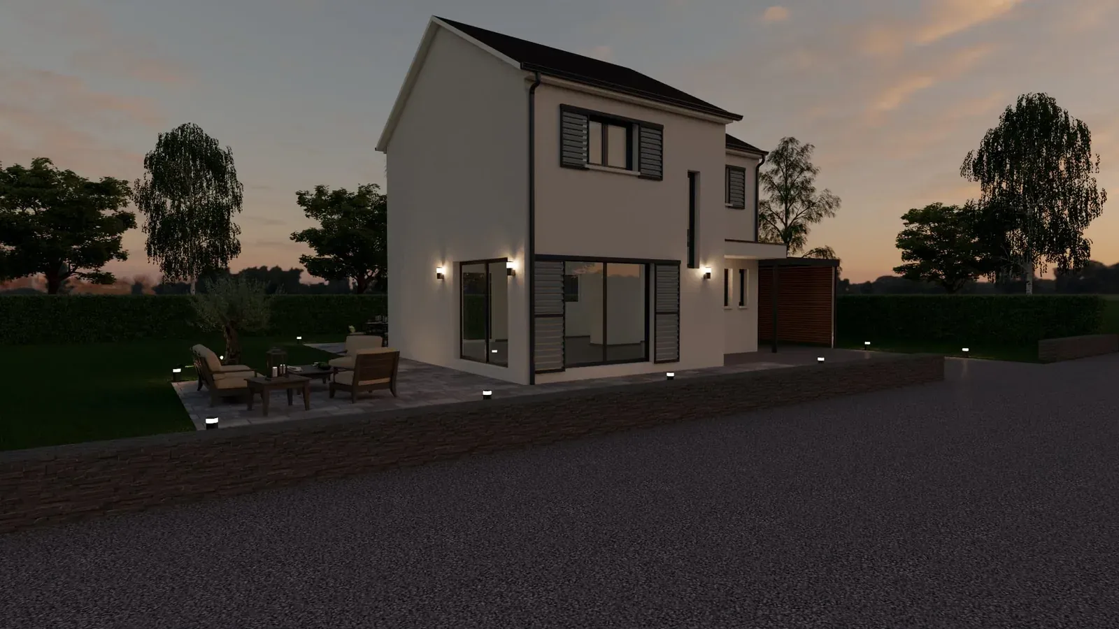 Rendu 3D : Maison LSF à étage de 100 m², Grand Est