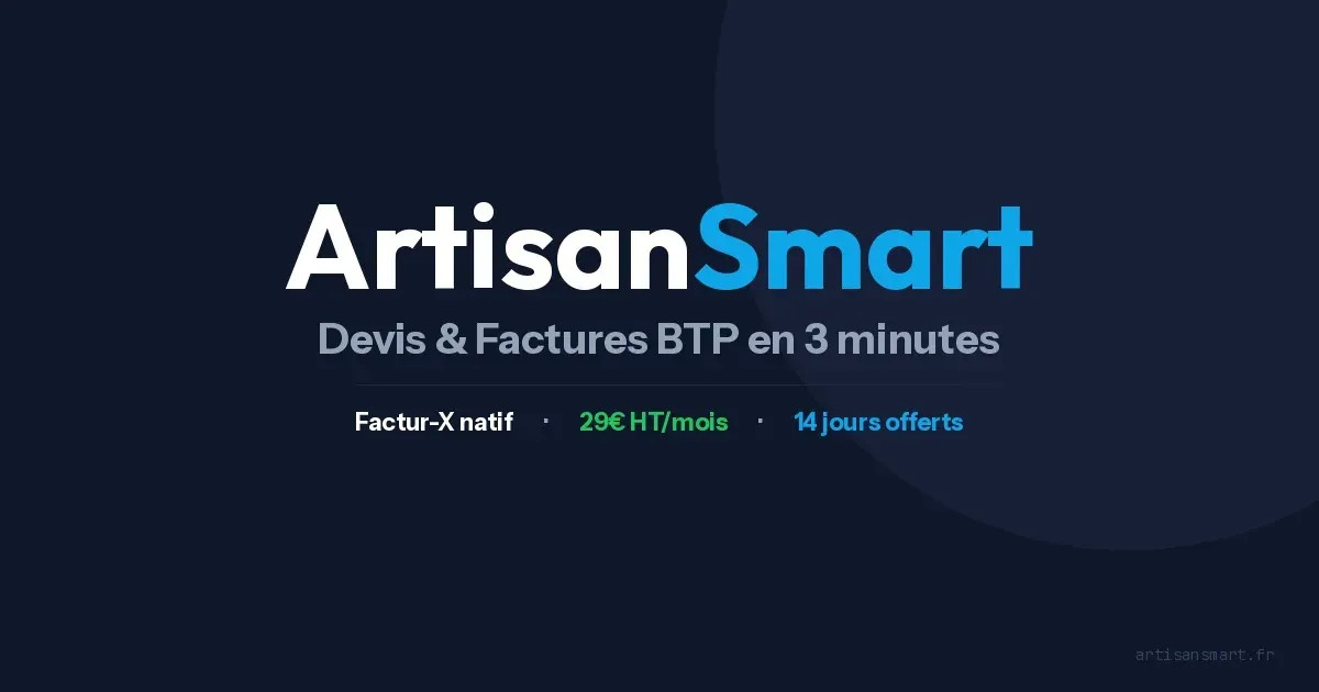 Capture du site : ArtisanSmart, devis et factures BTP