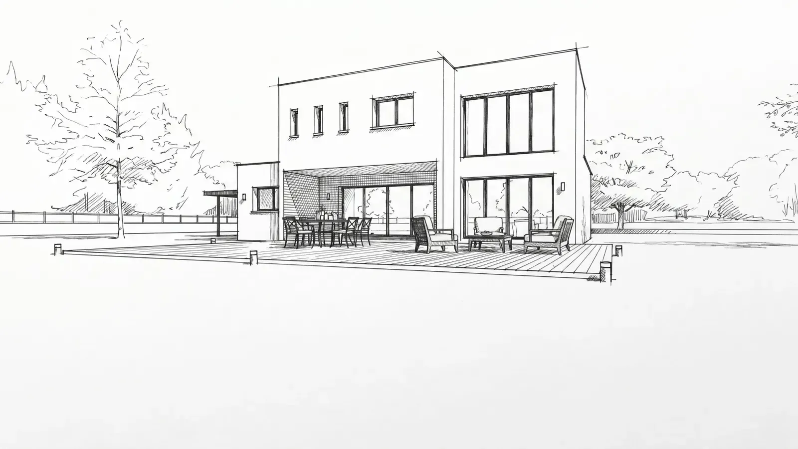 Croquis : Réhabilitation et surélévation de 180 m², Saint-Herblain (44)