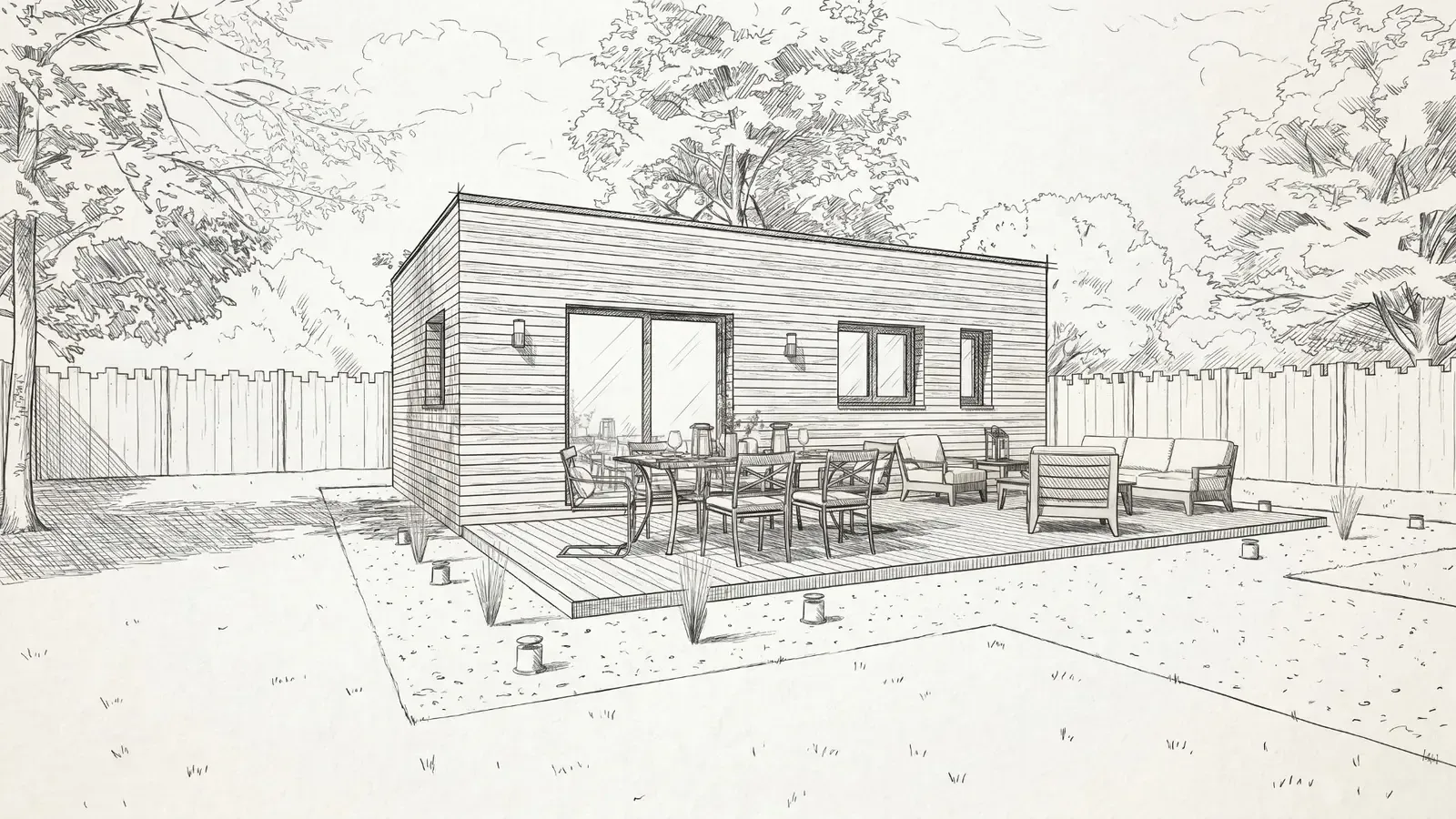 Croquis : Studio de jardin de 40 m², Bouaye (44)
